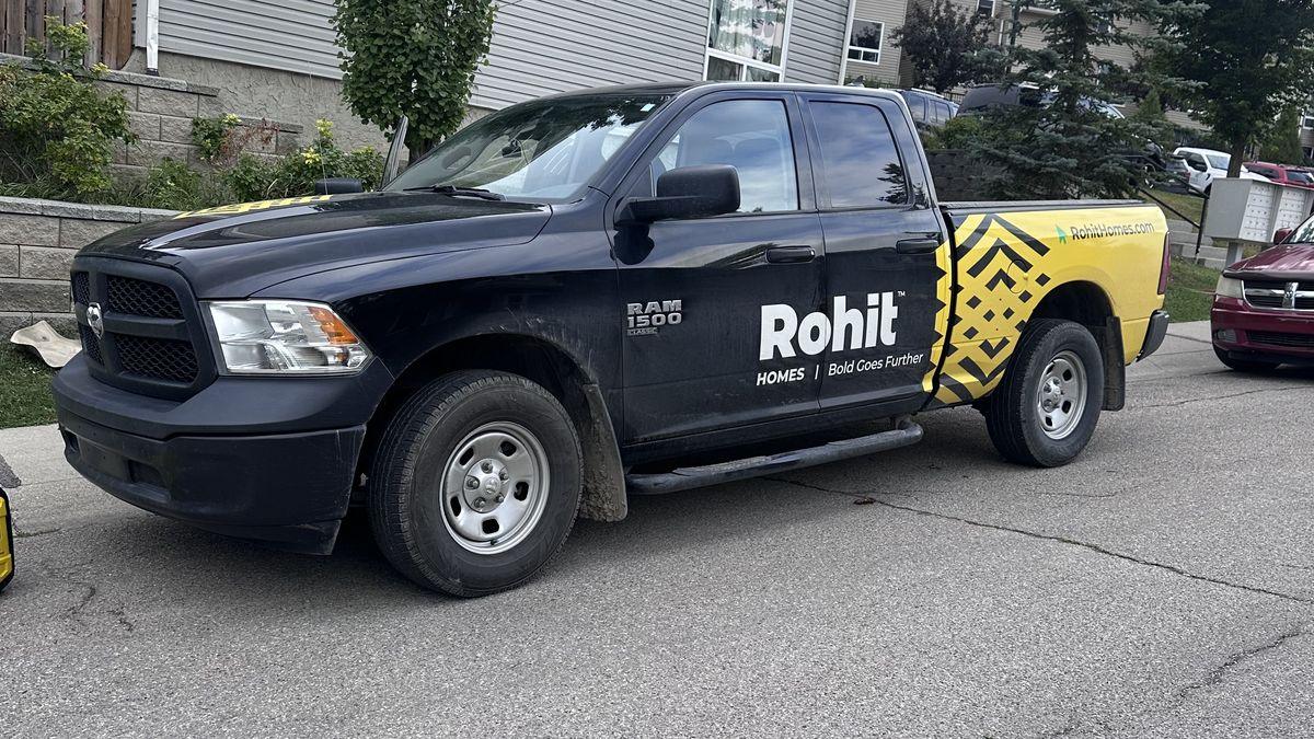 Rohit Homes work truck detailed on location in Calgary