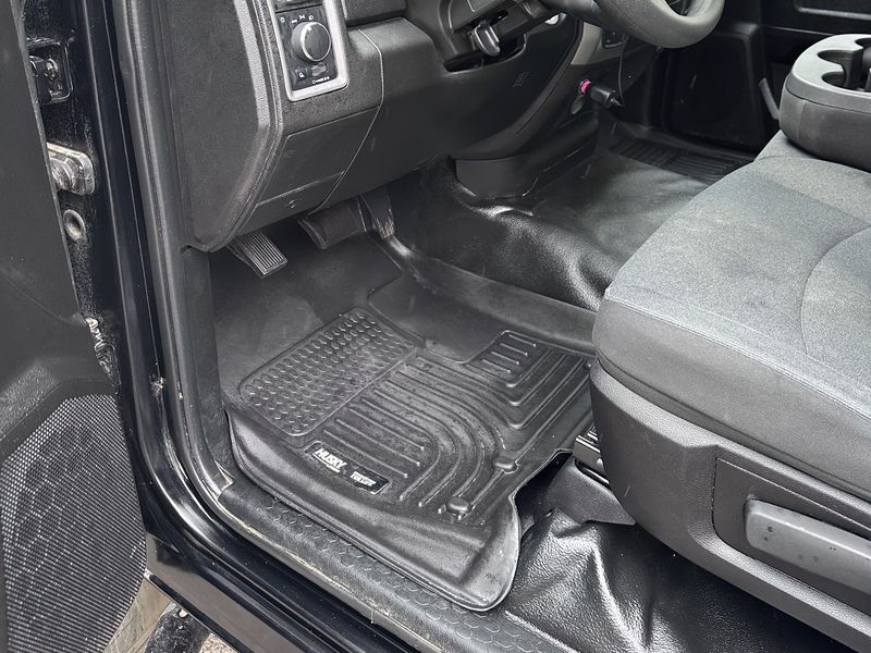 Truck footwell after Calgary road salt extraction