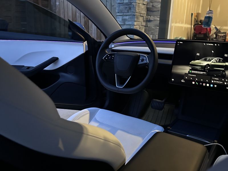 Tesla interior after a full detail package
