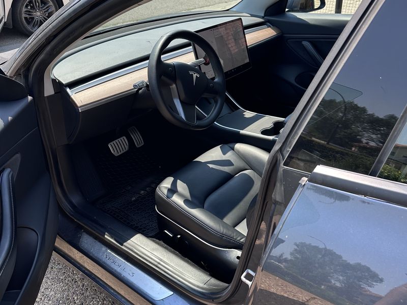 Tesla Model 3 interior after a mobile detail in Calgary