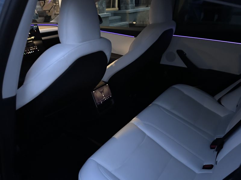 Tesla white interior after a deep clean