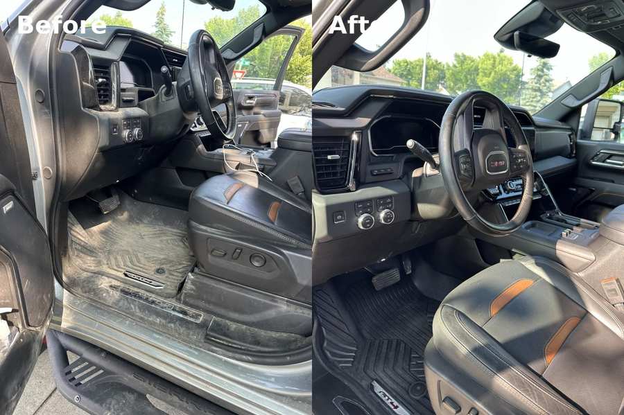 car detailing Calgary price GMC Sierra interior full detail result
